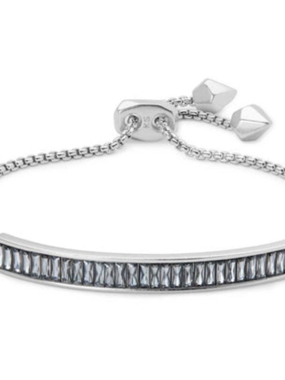 Kendra Scott Silver-Tone Slider Bracelet with Lavender/Ice Blue Baguette Stones